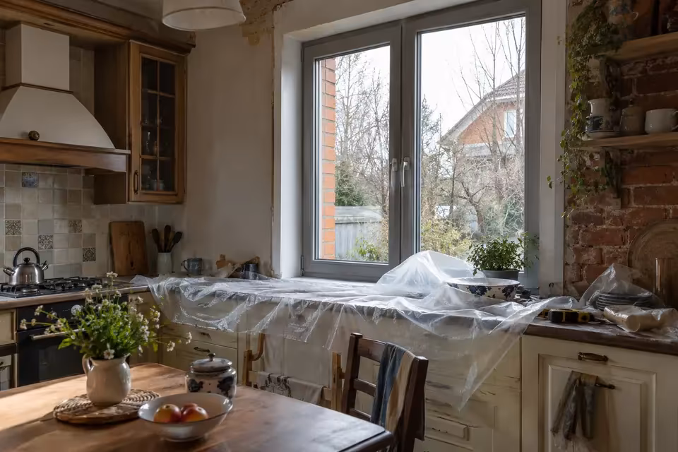 Кухня во время замены окна