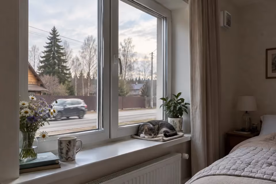 Повседневные предметы рядом с окном